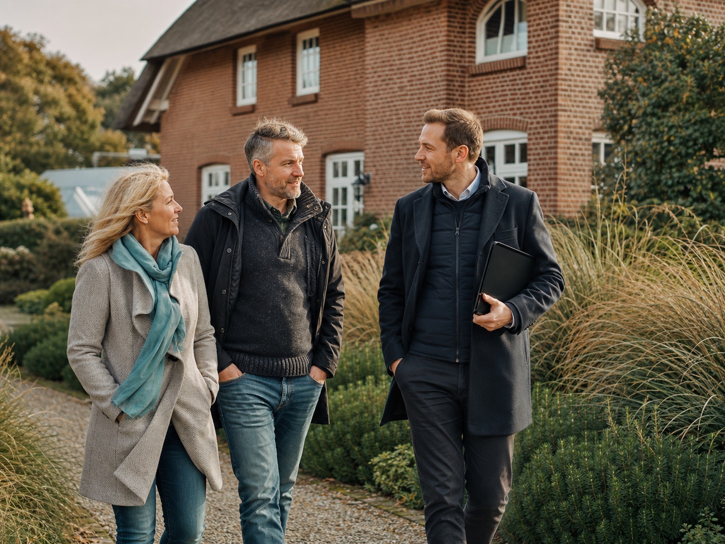 Eigentümer und Immobilienberater bereiten einen möglichen Hausverkauf in Nordfriesland vor